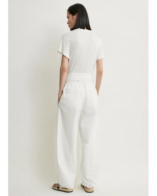 Totême Drawstring Cotton Trousers White