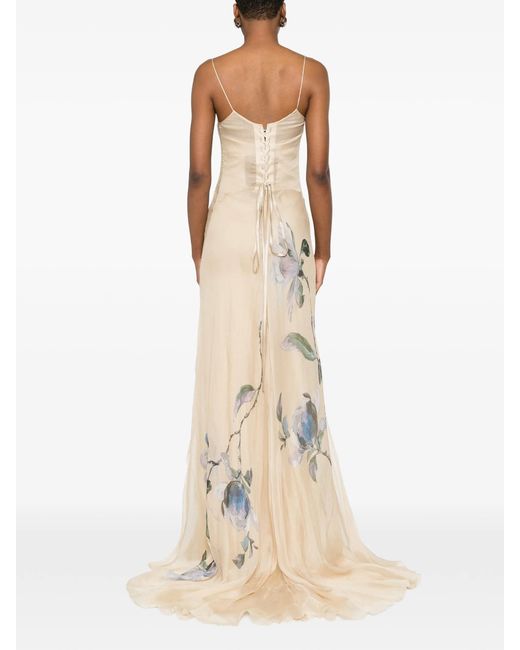 Ermanno Scervino White Floral-print Maxi Dress