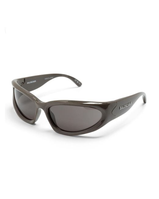 Balenciaga Gray Swift Oval-frame Sunglasses