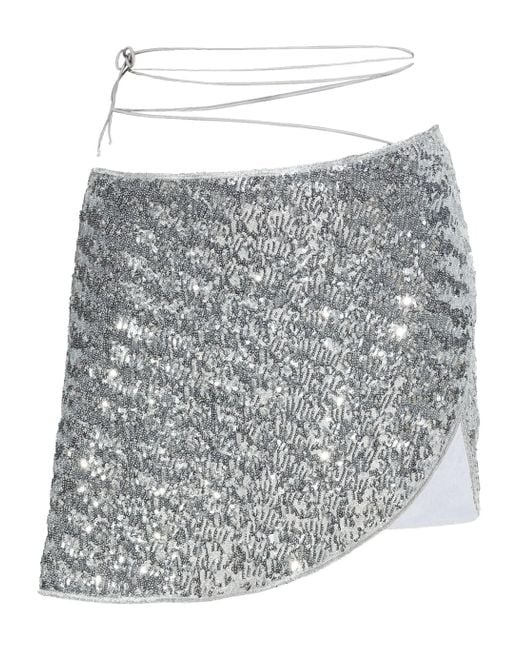 Oseree Gray Paillettes Skirt