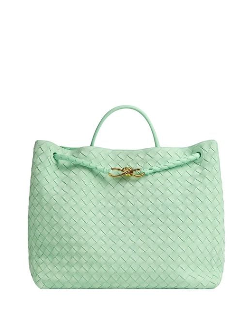 Bottega Veneta Green Large Andiamo Intrecciato Tote Bag