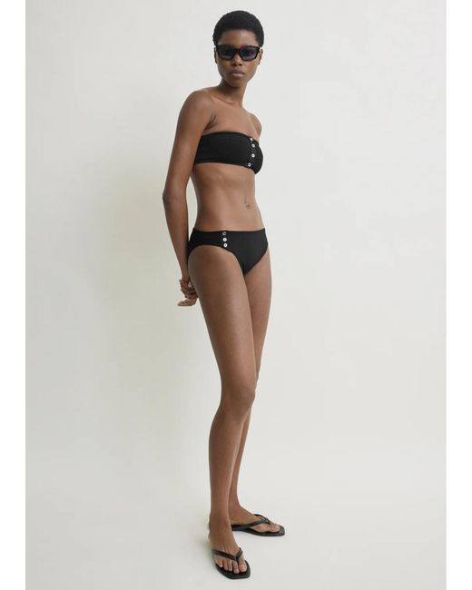 Totême Black Ribbed Bikini Bottom