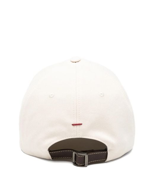 Brunello Cucinelli Natural Embroidered Cap Hat for men