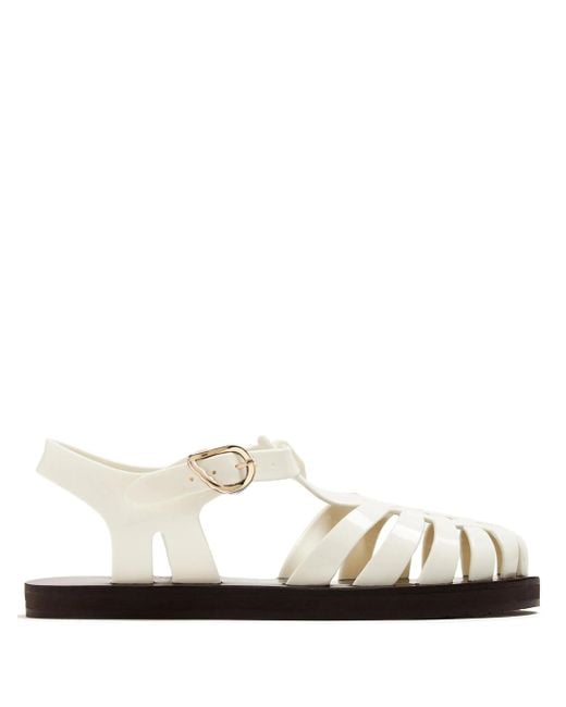 Ancient Greek Sandals White Homeria Jelly Sandals