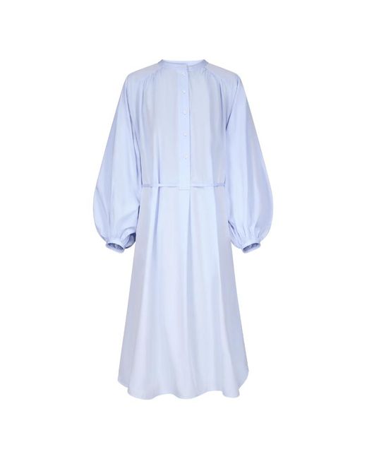 Loulou de Saison Blue Vitti Cotton Poplin Dress
