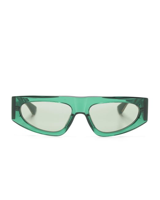 Bottega Veneta Green Translucent Oval-frame Sunglasses