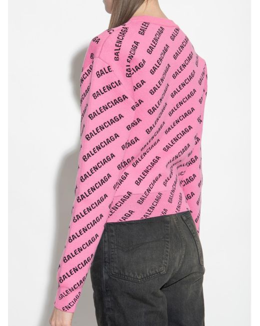 Balenciaga pink store logo jumper