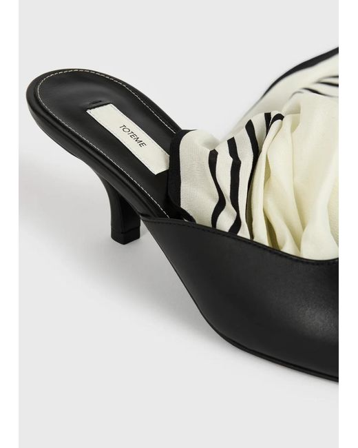 Totême Scarf Nappa Slingbacks Black/ecru