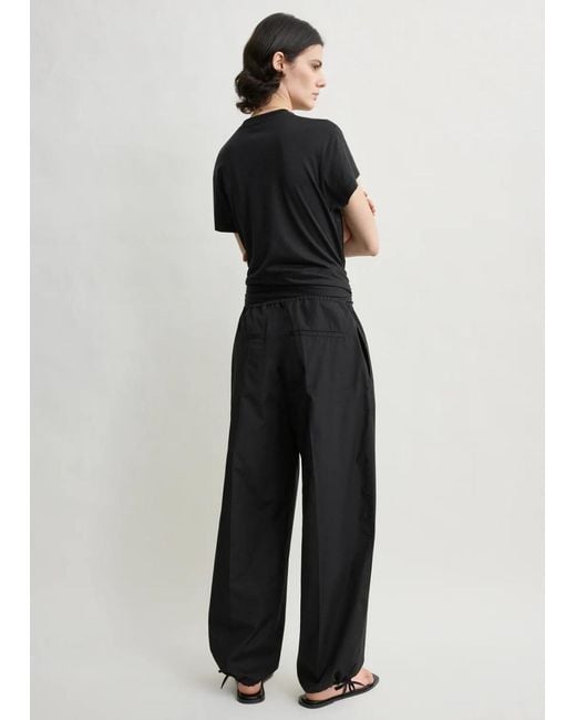 Totême Drawstring Cotton Trousers Black