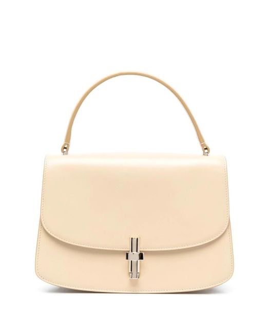 The Row Foldover-style Leather Tote Bag in Natural | Lyst