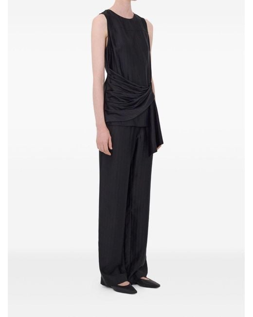 Loulou de Saison Black Fonda Draped Top