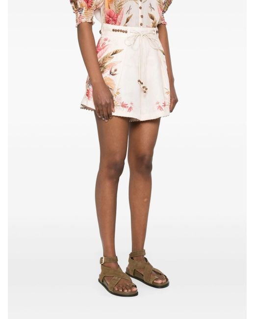 Zimmermann White Ascension Tuck Shorts