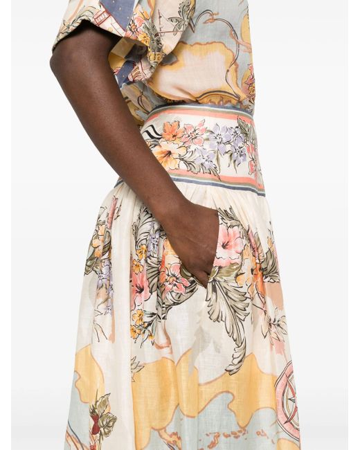 Zimmermann White Tallow Midi Skirt