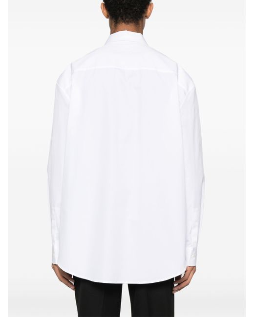 Off-White c/o Virgil Abloh White Logo-embroidered Cotton Shirt for men