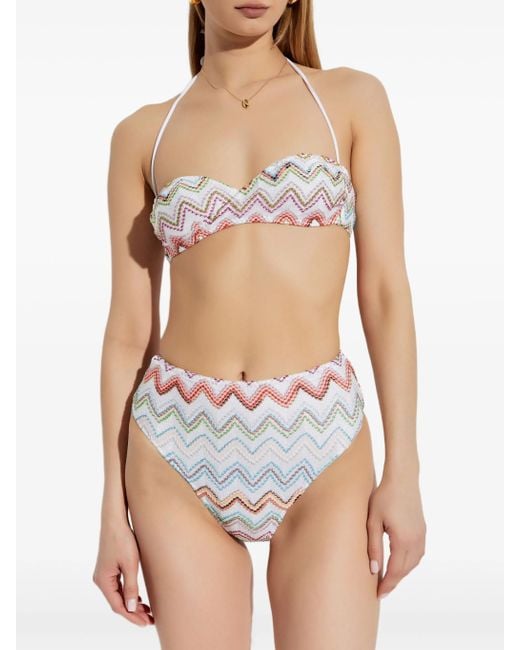Missoni White Zigzag-pattern Bikini