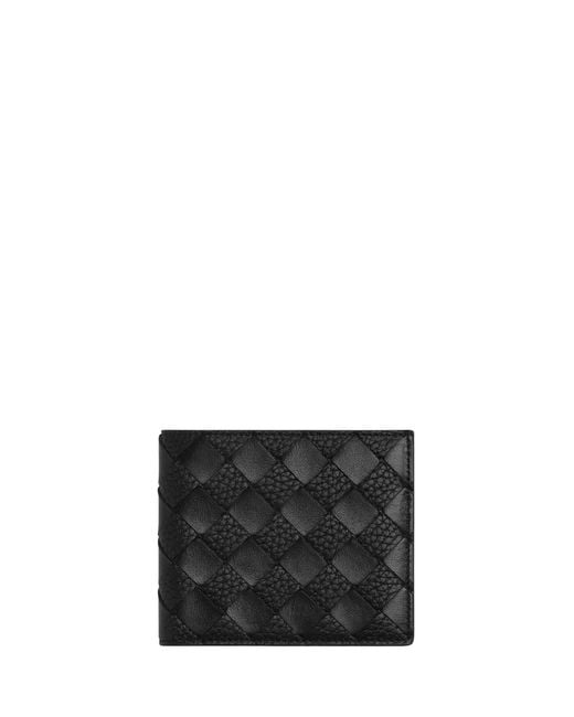 Bottega Veneta Black Intrecciato Bi-fold Wallet for men