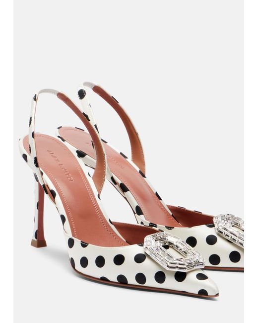 AMINA MUADDI White Camelia Crystal-embellished Pumps