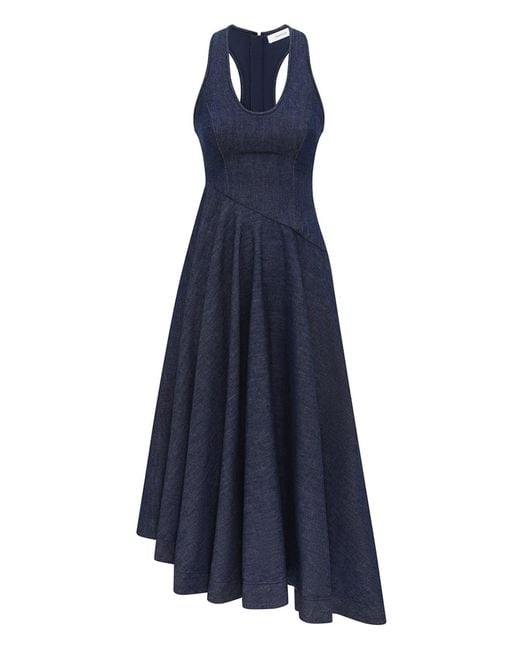 Zimmermann Blue Denim Scoop Neck Midi Dress