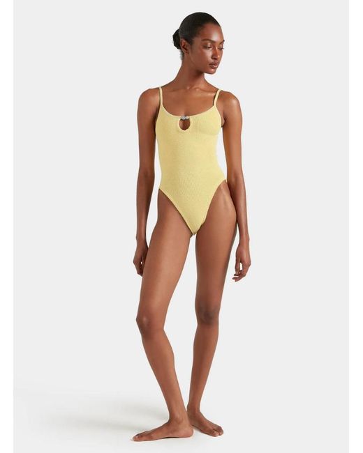 Hunza G Yellow Mia Beaded Swim