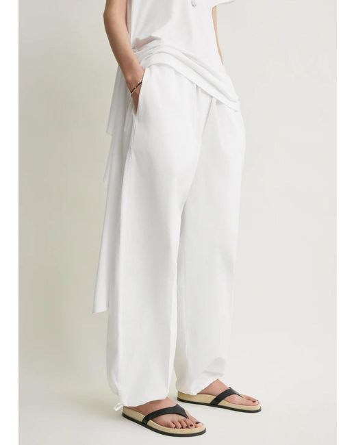 Totême Drawstring Cotton Trousers White