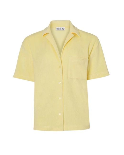 Hunza G Yellow Terry Towelling Cuban Shirt