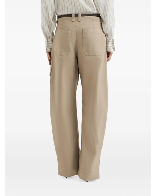 Brunello Cucinelli Natural Monili Barrel-leg Cargo Pants
