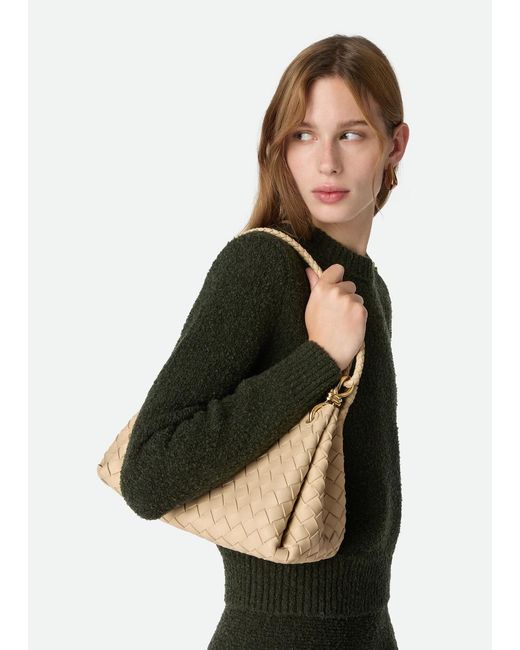 Bottega Veneta Natural Parachute Leather Shoulder Bag