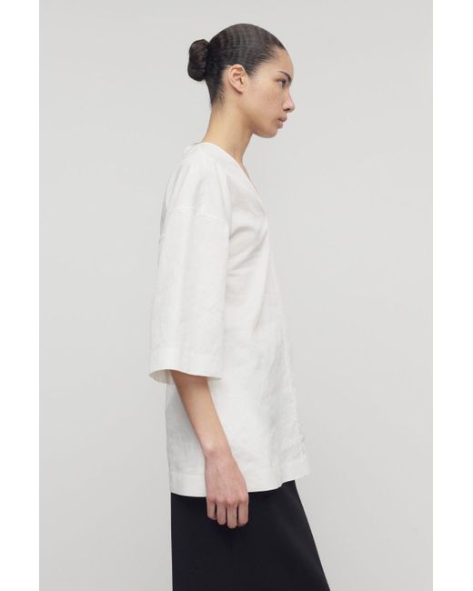 The Row White Elna Top In Cotton