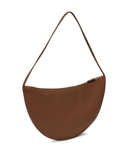 The Row Brown Small Izzy Zip Shoulder Bag