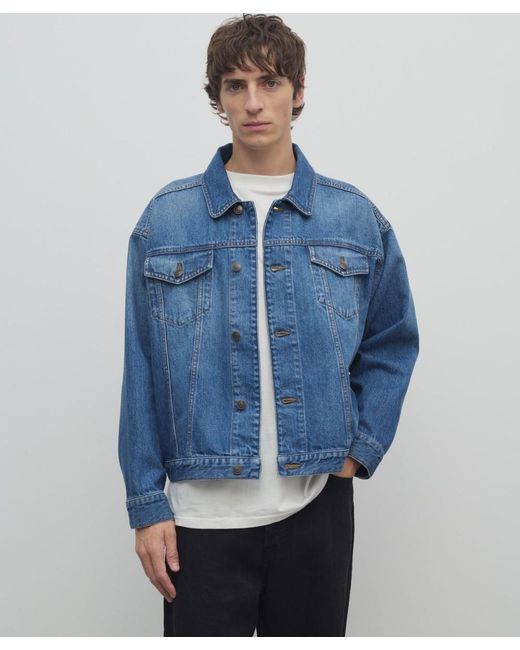 The Row Blue Seb Jacket In Cotton for men