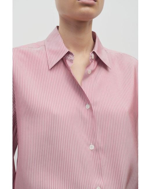 The Row Pink Tansy Shirt In Silk
