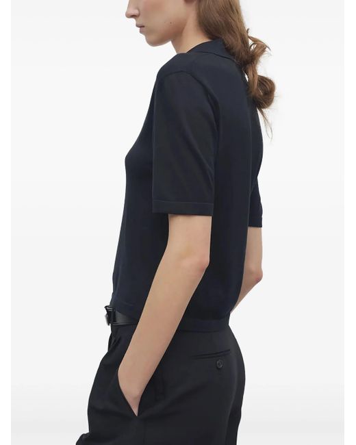 The Row Black Julianna Polo In Silk