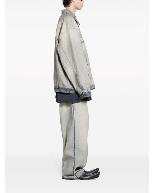 Balenciaga Gray New Arrival: Oversized Denim Jacket for men