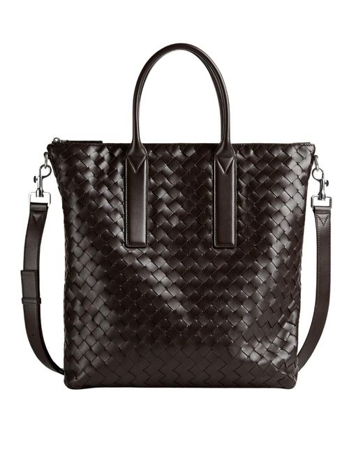 Bottega Veneta Black Intrecciato Zipped North-south Tote for men
