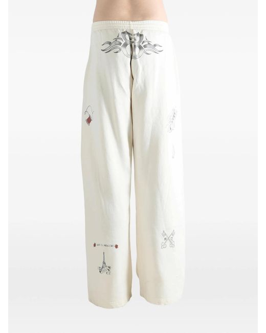 Balenciaga White Graphic-print Track Pants for men