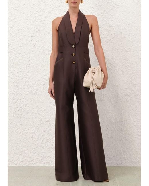 Zimmermann Brown Alchemy Tuxedo Jumpsuit