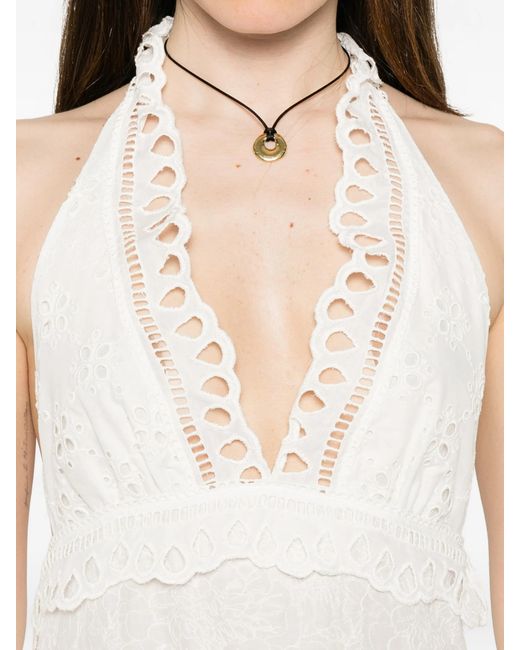 Ermanno Scervino White Lace Cotton Long Dress