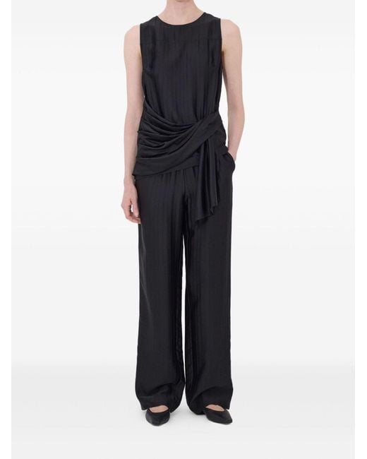 Loulou de Saison Black Fonda Draped Top