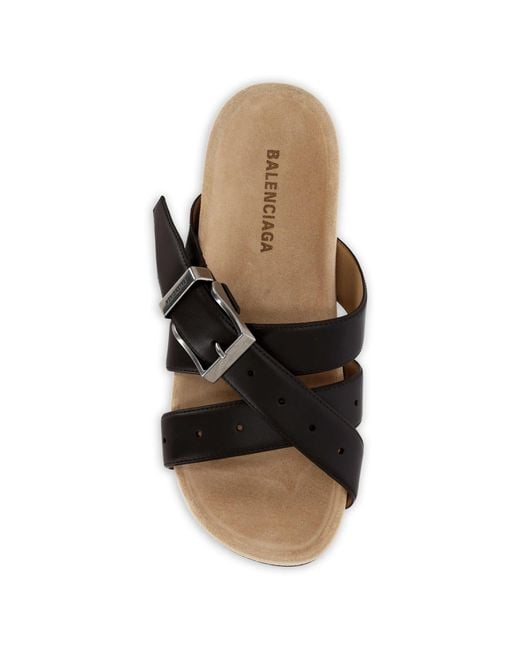 Balenciaga Black Buckle-fastening Multi-strap Sandals for men