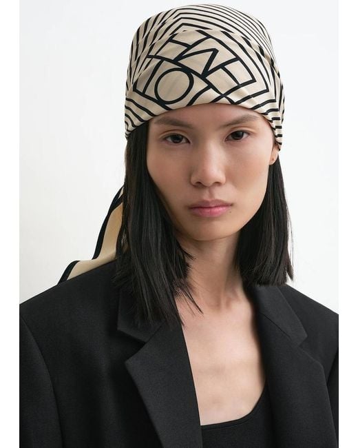 Totême Natural Centered Monogram Silk Scarf