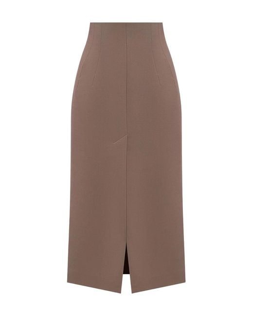 Mugler Brown Pencil Skirt