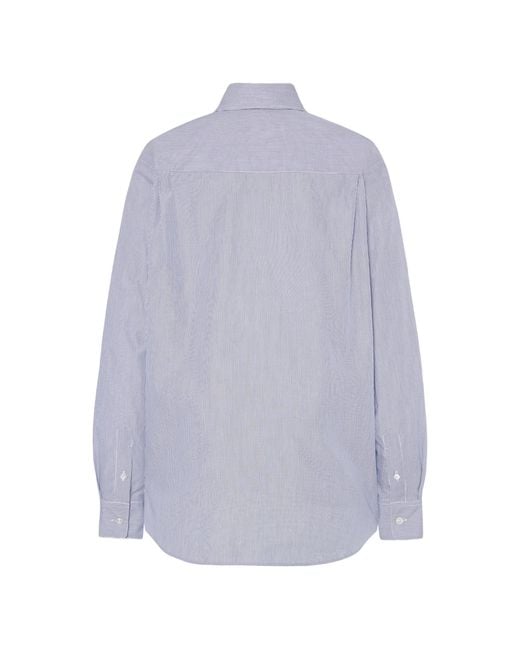 The Row White Gavina Striped Cotton Shirt
