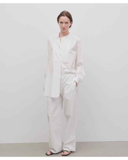 The Row White Jugi Pant In Cotton