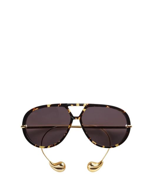 Bottega Veneta Brown Drop Aviator Sunglasses