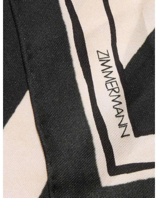 Zimmermann Black Printed Silk Square 90