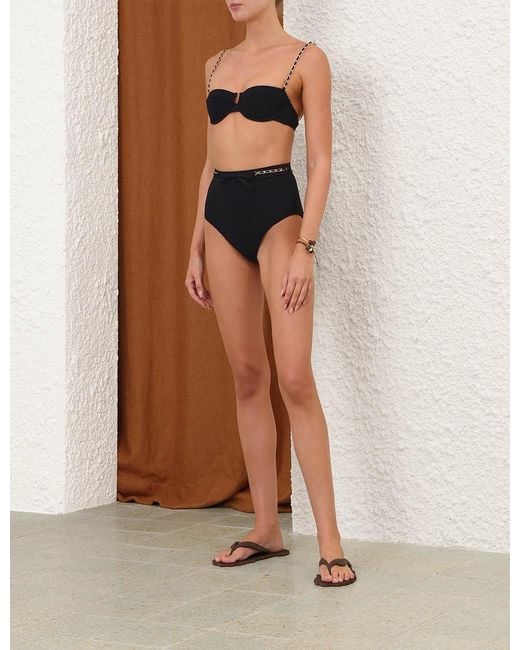 Zimmermann Black Roselight Chain Balconette Top