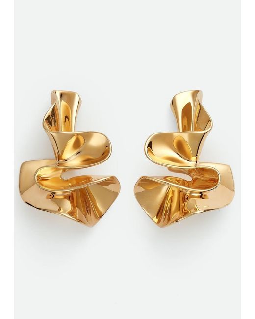 Bottega Veneta Metallic Large Anemone Earrings