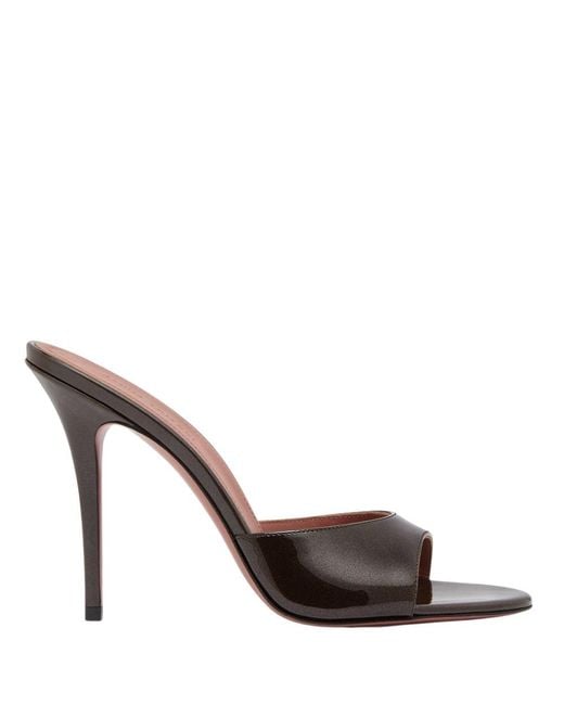 AMINA MUADDI Metallic Elodie Slipper 105 Pearly Coffee Patent