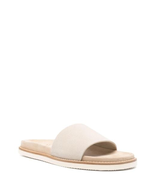 Brunello Cucinelli Natural Suede Slides for men