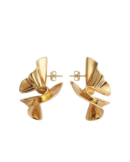 Bottega Veneta Metallic Large Anemone Earrings